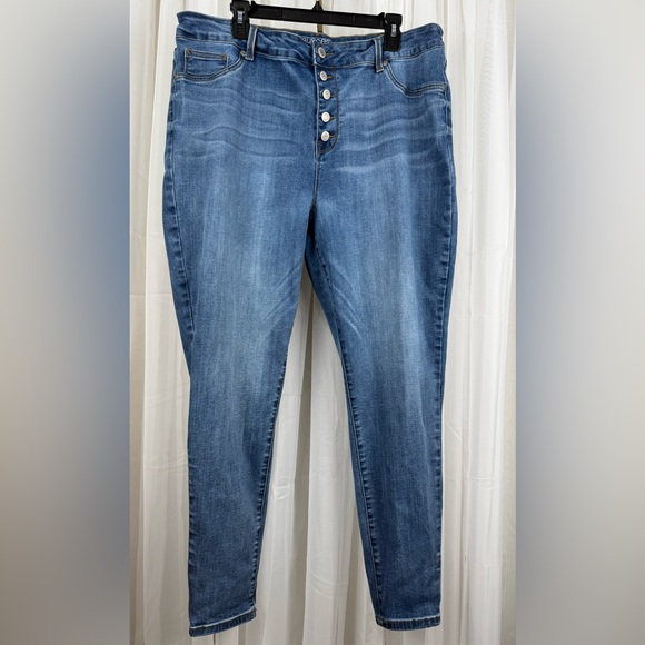 Maurices Denim - Maurices Super High Rise Jeans XXL Button Fly Stretch Blue Denim 29” Inseam
